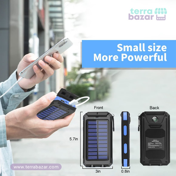 Terrabazar: Cargador portátil solar para celular Power Bank 26800mAH
